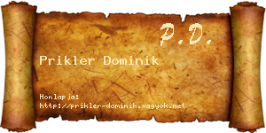 Prikler Dominik névjegykártya